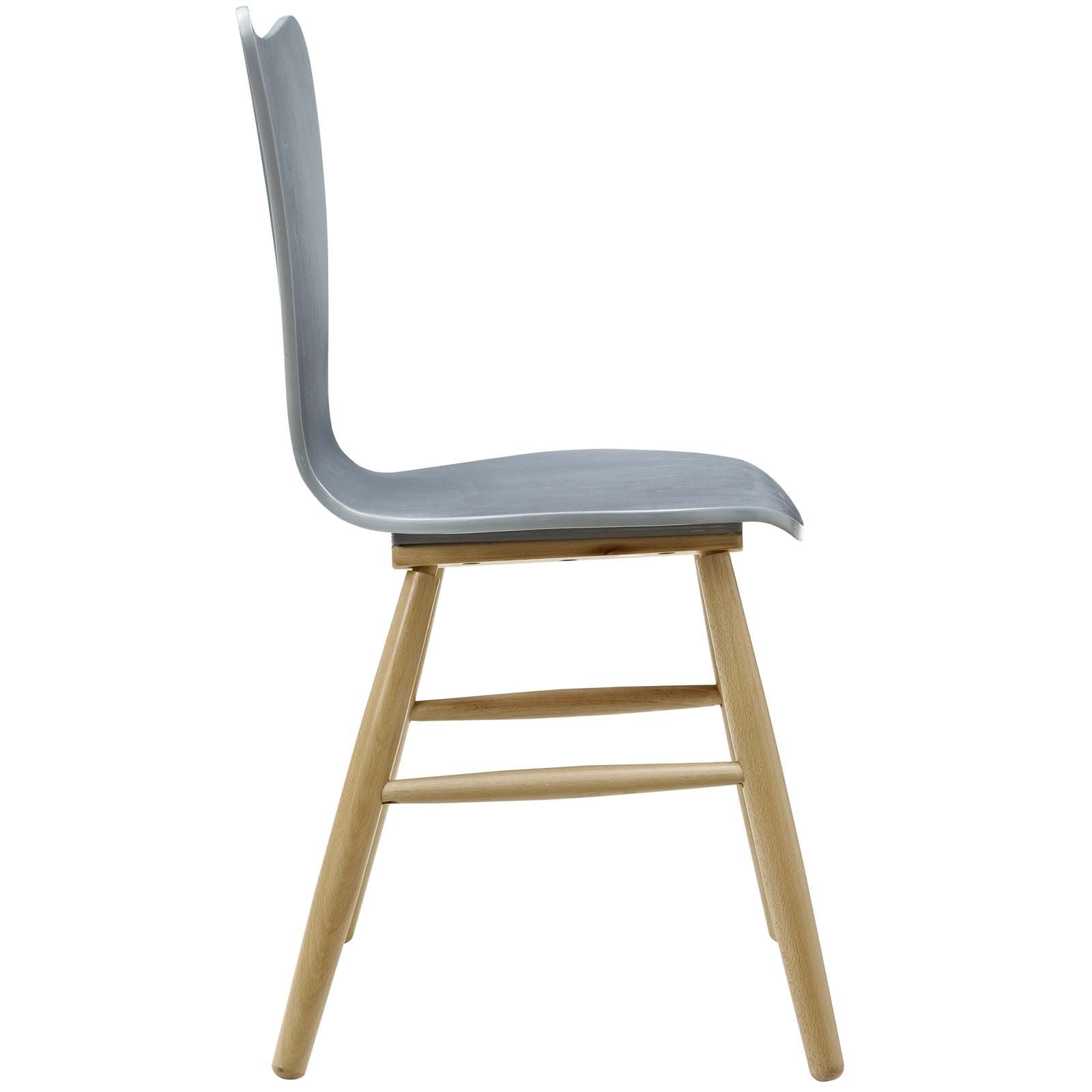 Modway Cascade Mid-Century Modern Wood Kitchen & Dining Chair - Gray - Perfect for Home, Office & Restaurant Use
