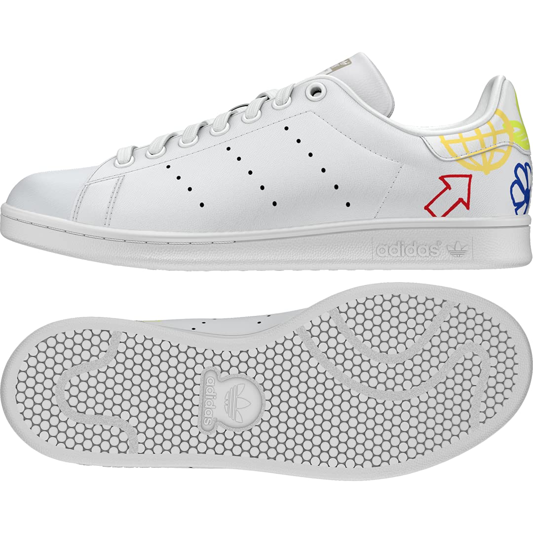 adidas Originals Women's Stan Smith Sneakers - White/Halo Ivory/White, Size 8.5 US | Classic Comfortable Tennis Shoes for Casual Wear, Work & Everyday Fashion