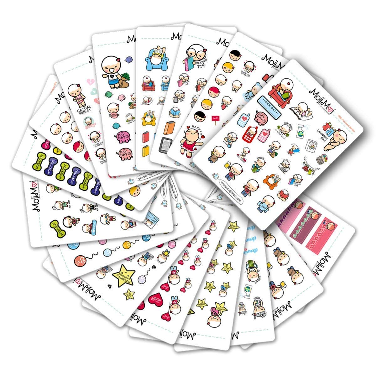 Cute Kawaii Planner Stickers Pack - Large Size for Life Planner, Happy Planner, Erin Condren, Kikki K & ECLP - Perfect for Journaling, Scrapbooking & DIY Planning