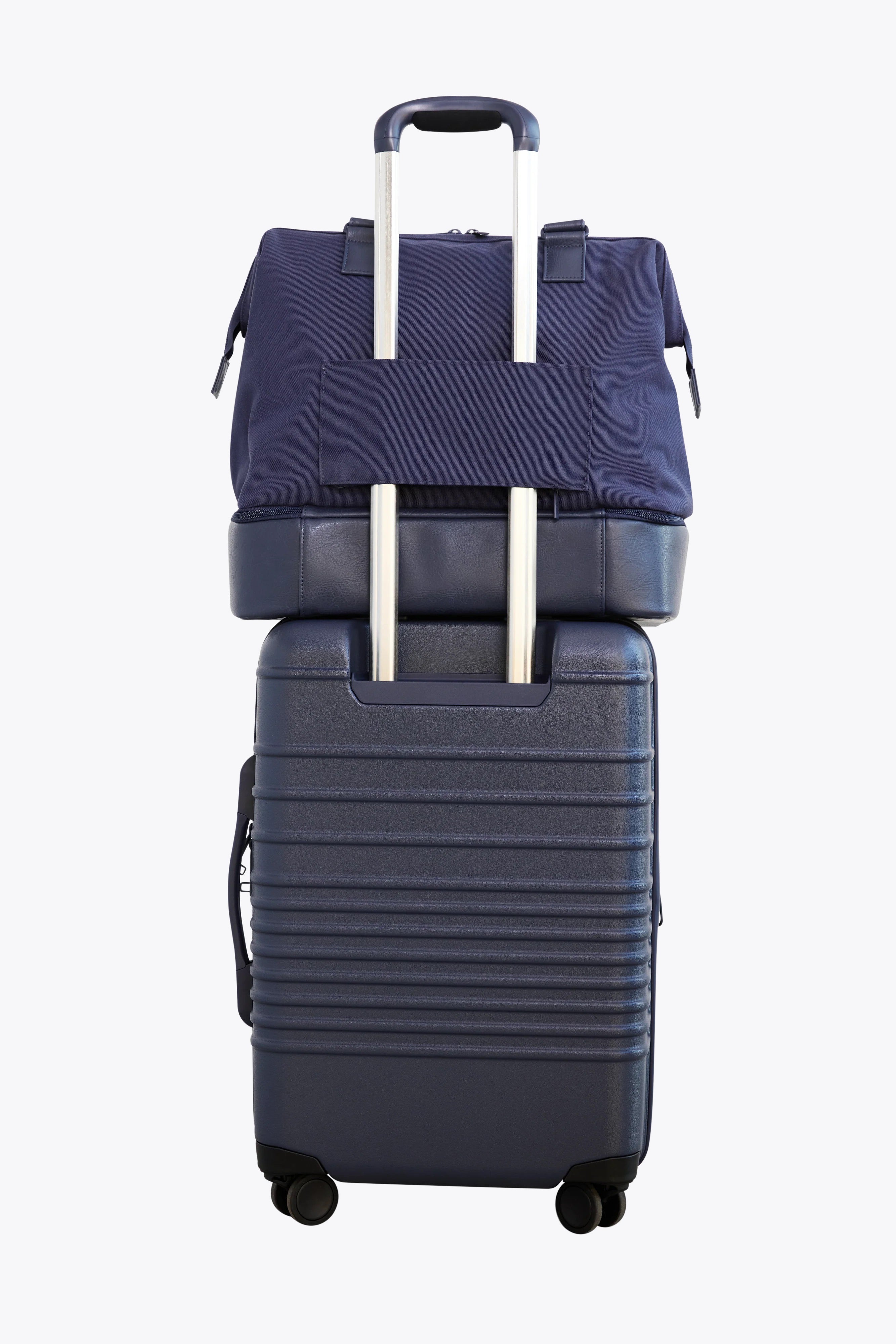 Navy Blue Mini Weekender Bag - Stylish & Compact Travel Tote for Women | Perfect for Weekend Getaways, Gym, Work & Daily Commute