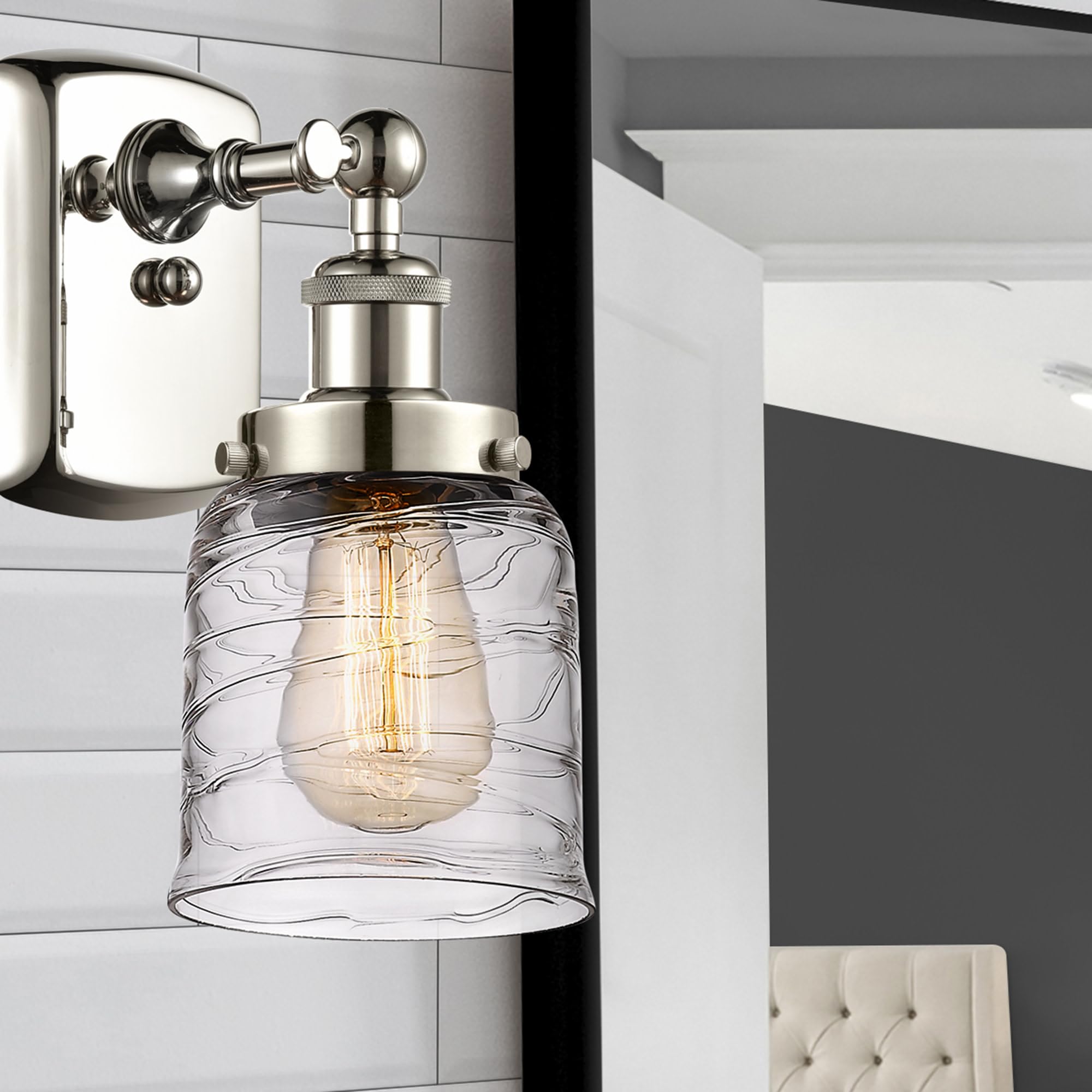 Ballston Collection 916-1W-WPC-G51 Modern One Light Wall Sconce - Indoor/Outdoor Lighting Fixture for Bedroom, Hallway, Porch & Patio Decor