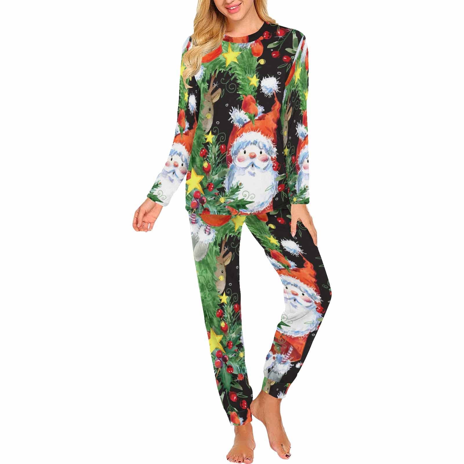 InterestPrint Women's Cute Penguin Snowmobile Pajama Set - 2-Piece Sleepwear & Lounge Wear for Women | Cozy Winter Nights, Christmas Gift, Family Matching Pajamas