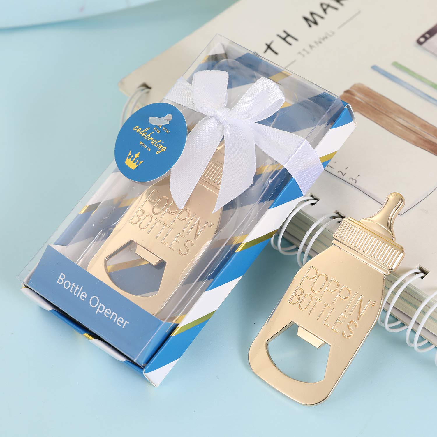 48 Pcs Royal Blue Prince Baby Shower Favors for Boys - Elegant Bottle Openers, Party Souvenirs & Goodie Bag Supplies by PARTYGOGO | Perfect for Baby Shower Decorations, Guest Gifts & Themed Celebrations