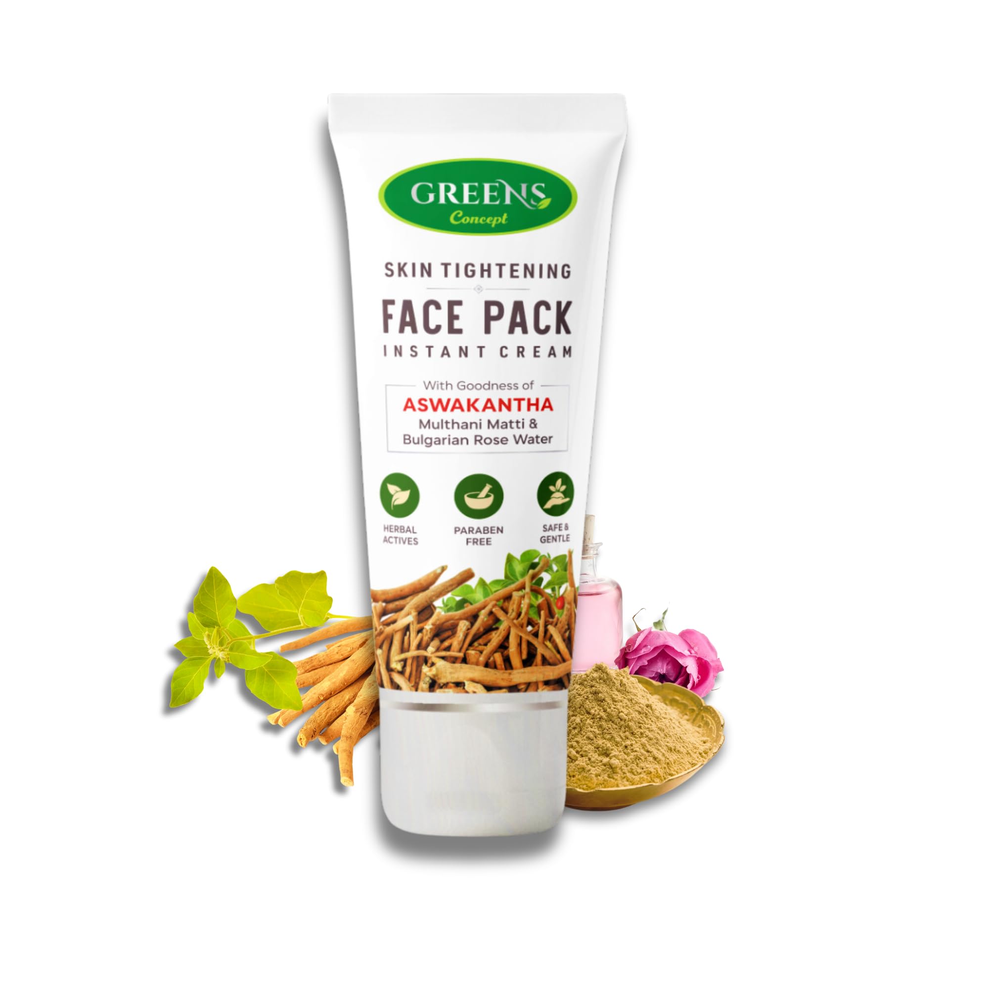 Green's Concept Ashwagandha Skin Tightening Face Mask - Oil Balancing & Skin Rejuvenation Treatment (120ml) for Glowing Complexion | Perfect for Daily Skincare & Anti-Aging Routine