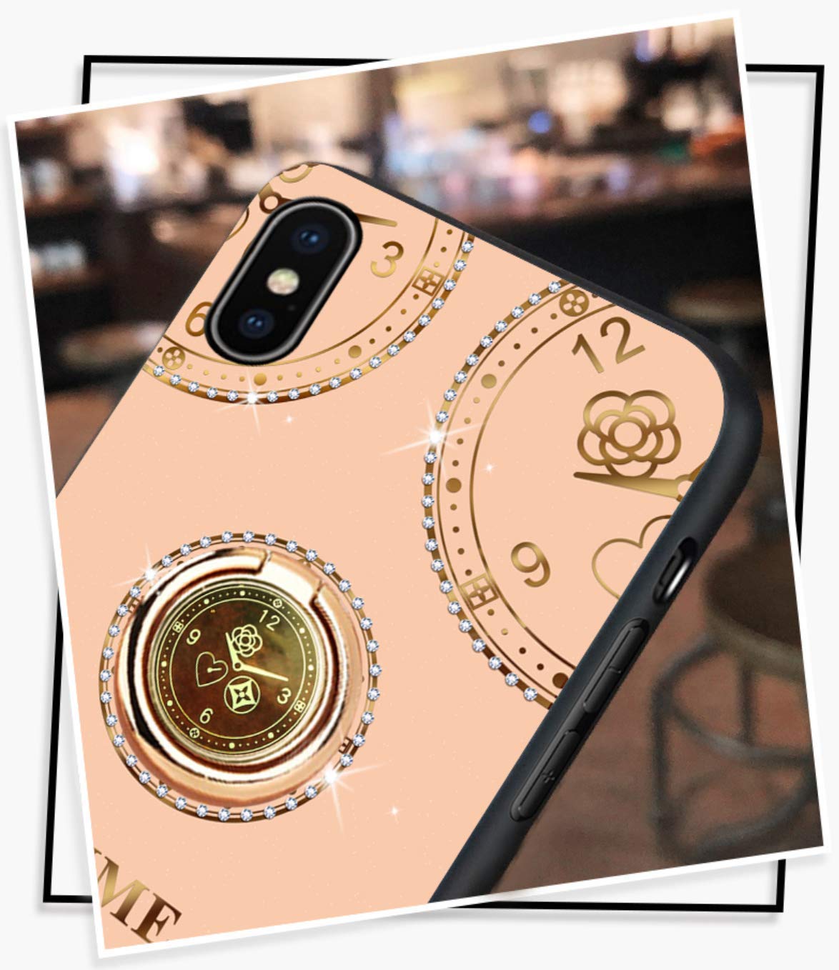 **C&X iPhone 11 Case with Phone Holder - 6.1 Inch Cute Time Machine Design, Glitter Luxury Soft Silicone Watch Phone Case - Perfect for Daily Use, Travel & Work**