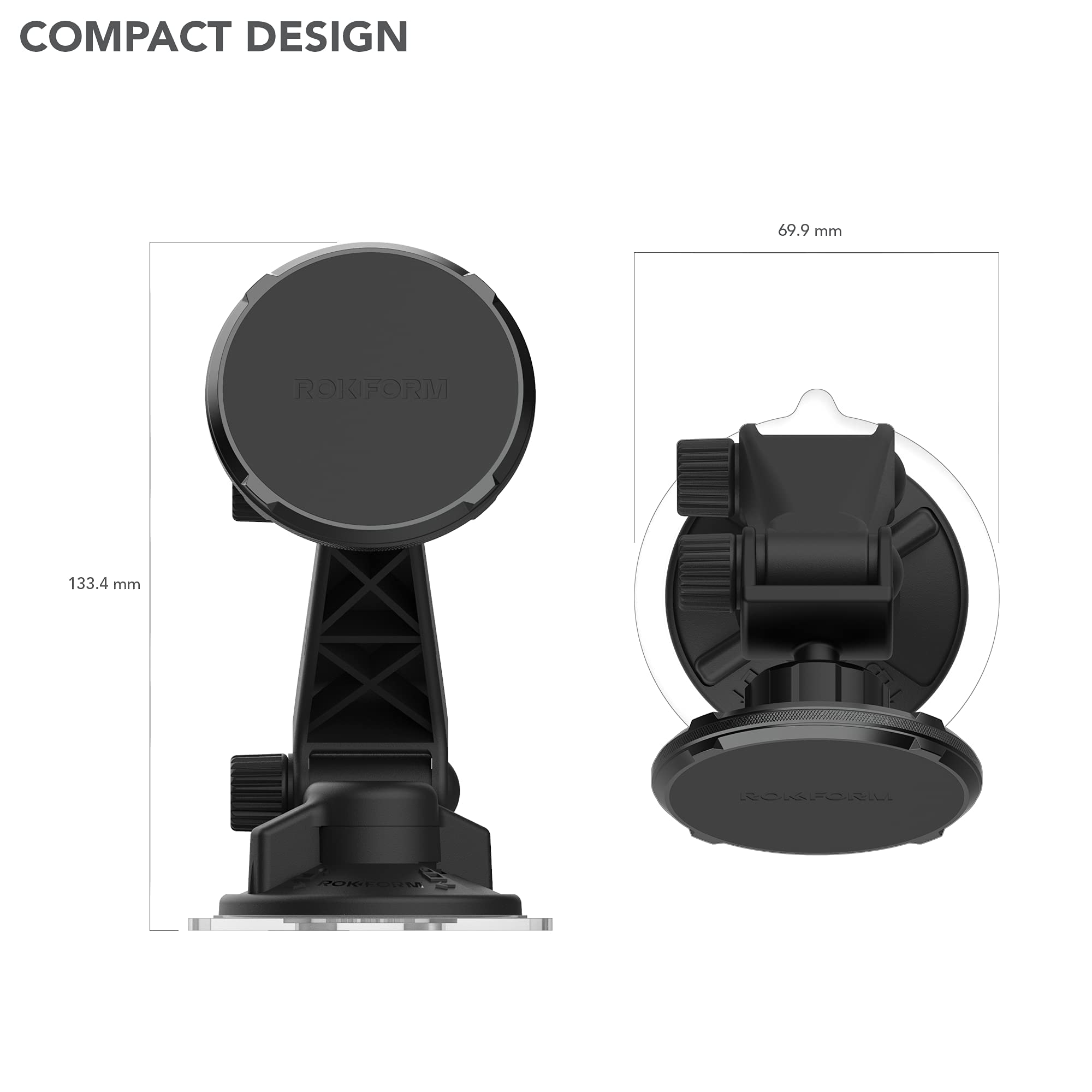 Rokform Crystal Clear Magnetic Case for iPhone 13 Pro Max with Car Windshield Mount - Secure Phone Holder for Driving, Commuting & Hands-Free Navigation