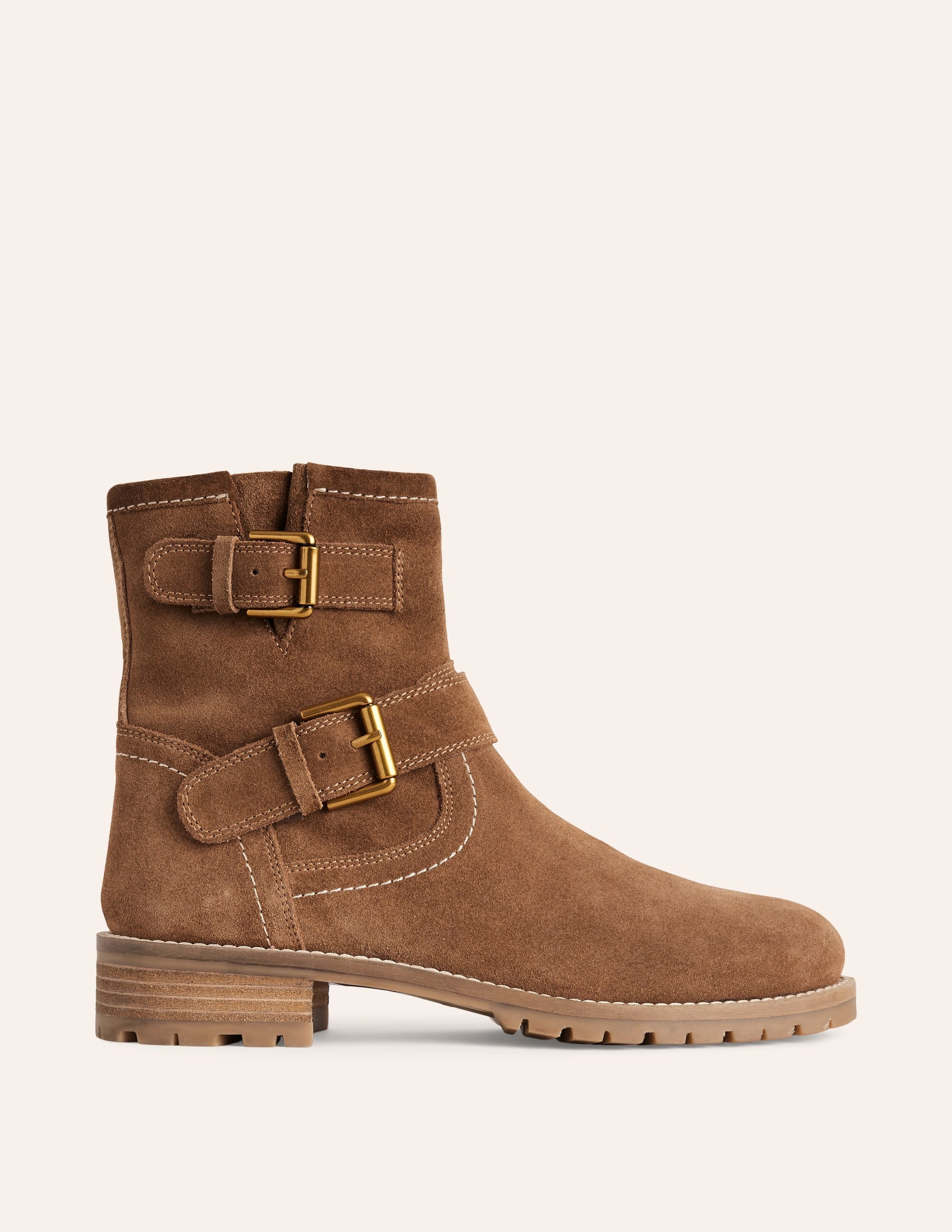 Stylish Buckled Biker Boots for Women - Genuine Leather Tan Motorcycle Boots - Perfect for Riding, Fashion & Outdoor Adventures