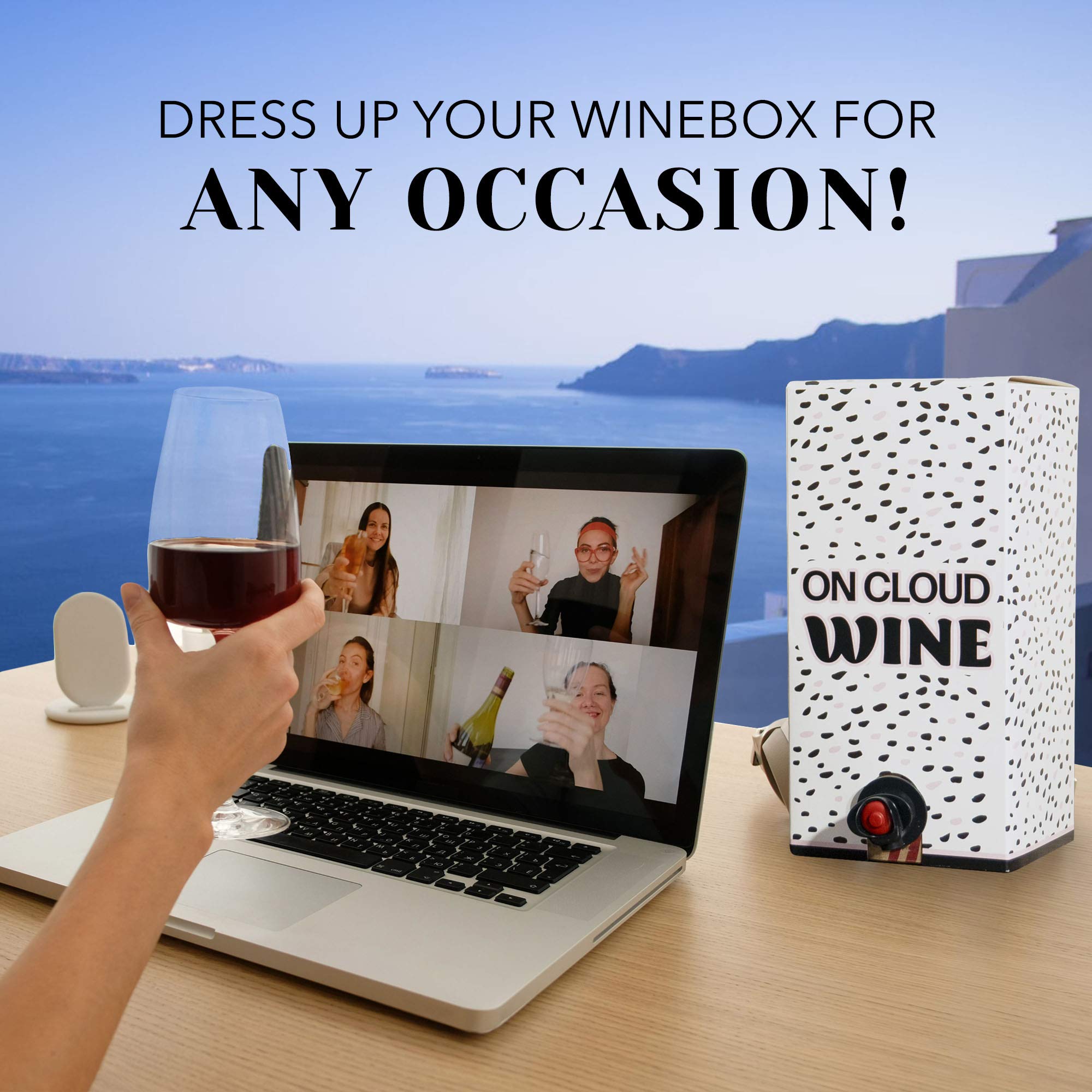 Cloud Wine Box Cover - Lightweight & Portable Packaging for Boxed Wine | Stylish & Decorative Design for Parties, Picnics & Home Use | WineBox