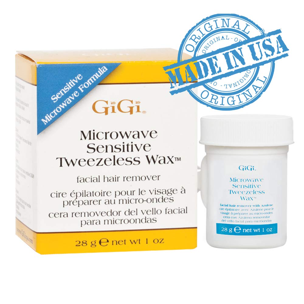 GiGi Microwave Tweezeless Wax Kit - Sensitive Skin Hair Removal, Non-Strip Waxing for Painless Bikini & Facial Hair - 2 Pack - Perfect for At-Home Salon Waxing & Smooth Skin Care