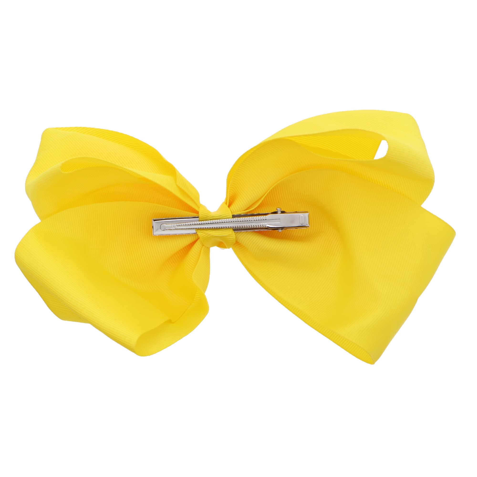 8 Inch Yellow Grosgrain Bow for Women and Girls - Perfect for Hair Accessories, Gift Wrapping, and Party Decorations