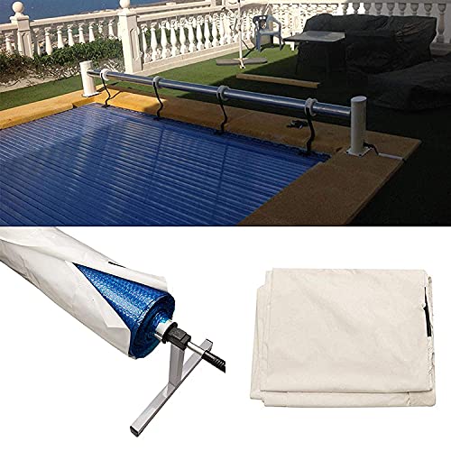 16ft Pool Solar Reel Blanket Cover with Velcro Straps & Anti-UV Protection - Durable Storage Solution for Above Ground and Inground Swimming Pool Cover Reels (Ideal for Backyard, Patio, and Poolside Use)
