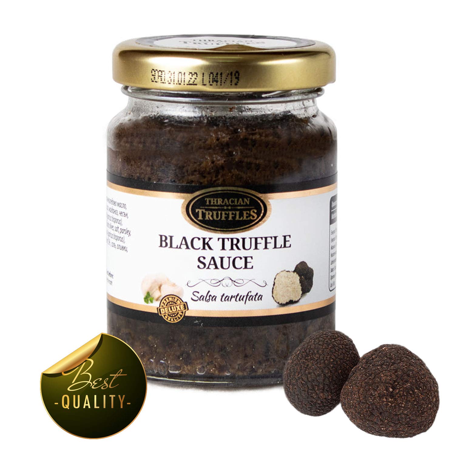 Premium Black Summer Truffle (Tuber aestivum) - Gourmet Truffle Sauce for Pasta, Risotto, Meat & Sushi - 5 x 80g Jars - Perfect for Fine Dining, Home Cooking & Gourmet Gifts