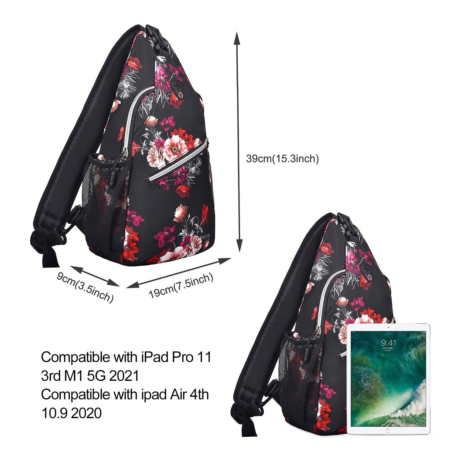 MOSISO Sling Backpack for Travel & Hiking - Lightweight Crossbody Shoulder Bag with USB Charging Port - Perfect for Day Trips, Commuting & Outdoor Adventures