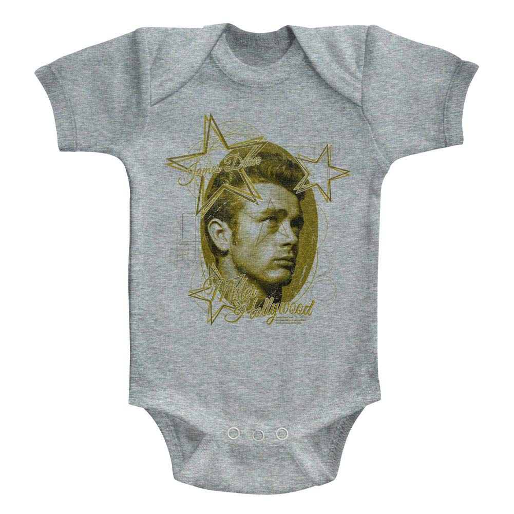 James Dean 1950s Vintage Style Baby Romper - Retro American Heartthrob Icon Infant Bodysuit for Boys & Girls - Perfect for Photo Shoots, Halloween Costumes & Vintage Themed Parties