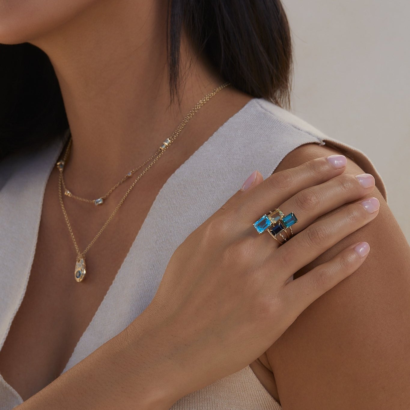 Stunning Large Starry Blue Topaz Ring for Women - Elegant 925 Sterling Silver Jewelry Gift for Birthday, Anniversary & Special Occasions