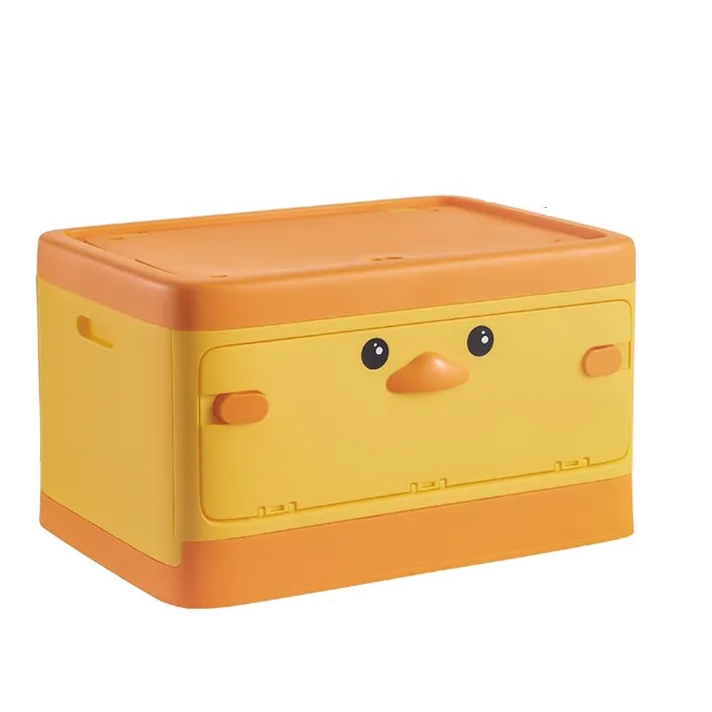 Foldable Duck-Shaped Kids Toy Organizer with Stackable Design & Open Lid - Multifunctional Storage Bin for Toys, Clothes, Books & Snacks - Perfect for Nursery, Playroom & Kids Bedroom Organization