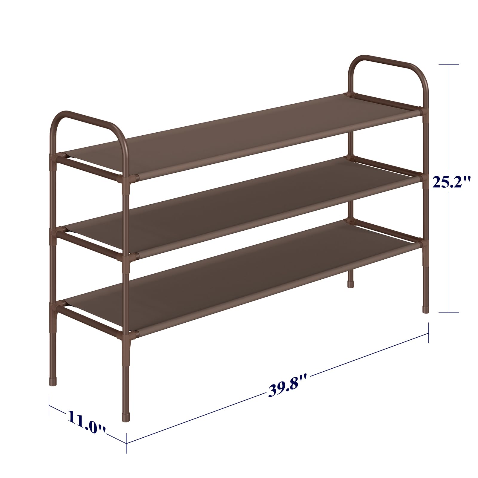 Kitsure Large Brown Shoe Rack - Sturdy Stackable Shoe Organizer for Closet, Front Door Entryway & Garage - Space-Saving Shoe Shelf Cabinet for Home, Apartment & Office Organization