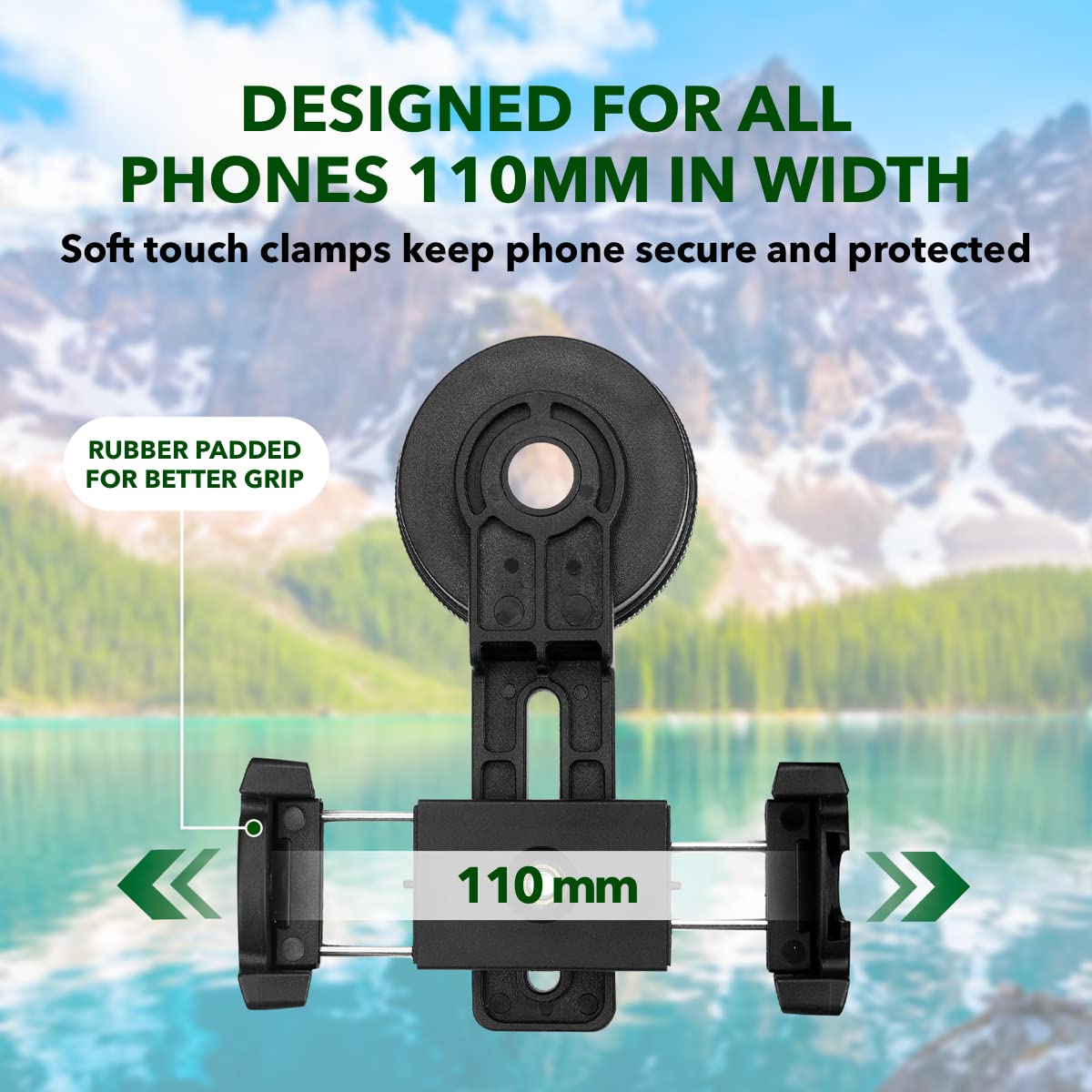 STARSCOPE Universal Phone Telescope Adapter - Adjustable Smartphone Mount for Binoculars, Spotting Scopes & Monoculars | Fits Most Phones Up to 110mm | Easy Setup for Bird Watching, Stargazing & Outdoor Adventures