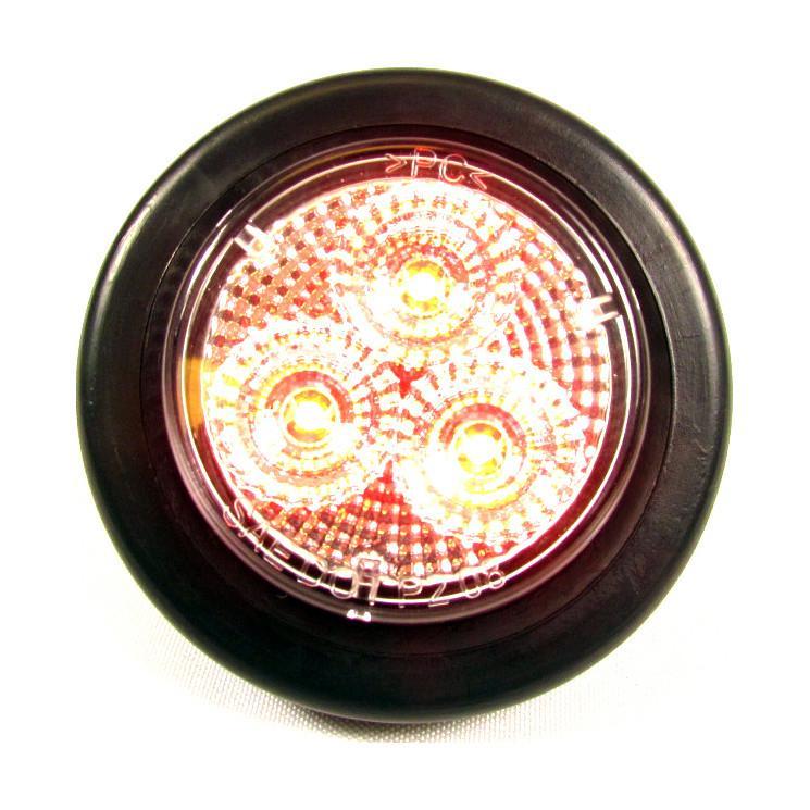 Fortpro 2 Round Clearance/Marker LED Lights with 3 LEDs - Durable Waterproof Truck Trailer Lights for Off-Road Vehicles, Boats & Emergency Signaling