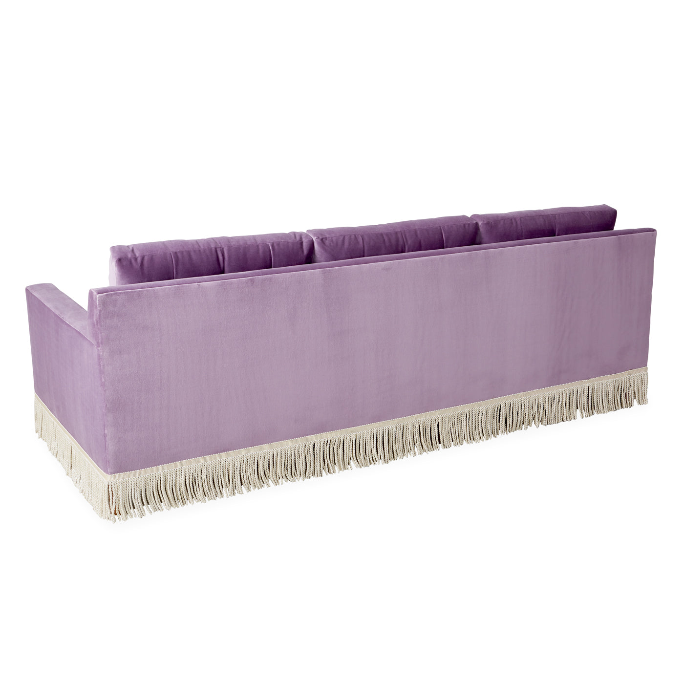 Wright Sofa with Bullion Fringe - Elegant Tufted Mid-Century Modern Couch for Living Room, Lounge & Home Decor
