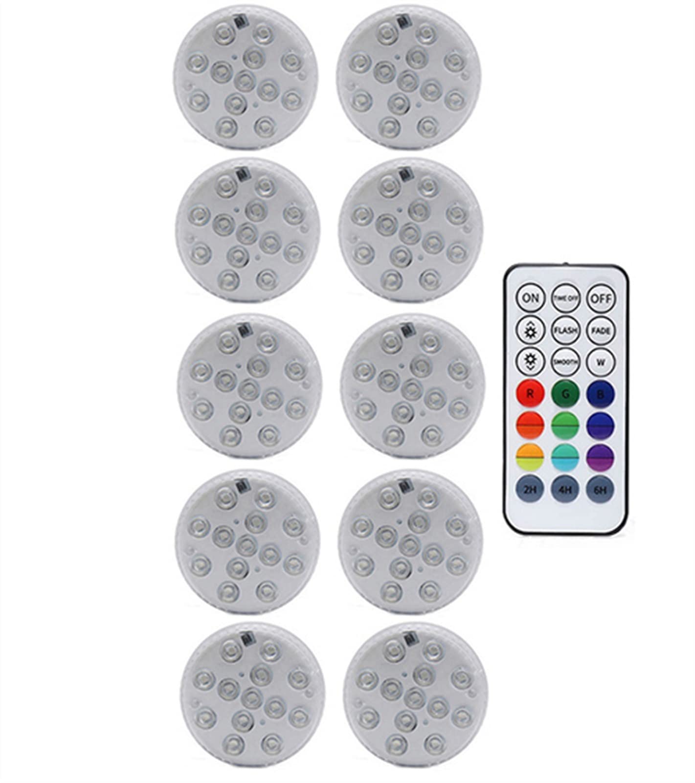RGB Submersible LED Pond Lights with Remote Control - 13 Color Changing Underwater Lights for Pools, Fish Tanks & Outdoor Water Features | Waterproof Magnet Mount for Easy Installation | Perfect for Night Swimming, Aquarium Decoration & Garden Pond Lighting
