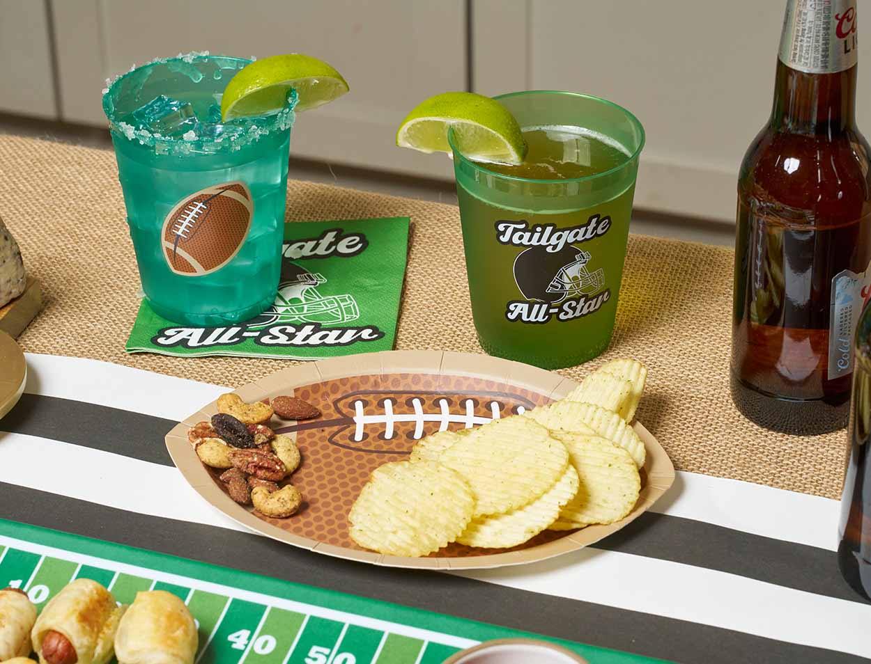 Die-Cut Football Salad Plates - Set of 8 - Perfect for Tailgate Parties, Game Day Gatherings & Sports Themed Events