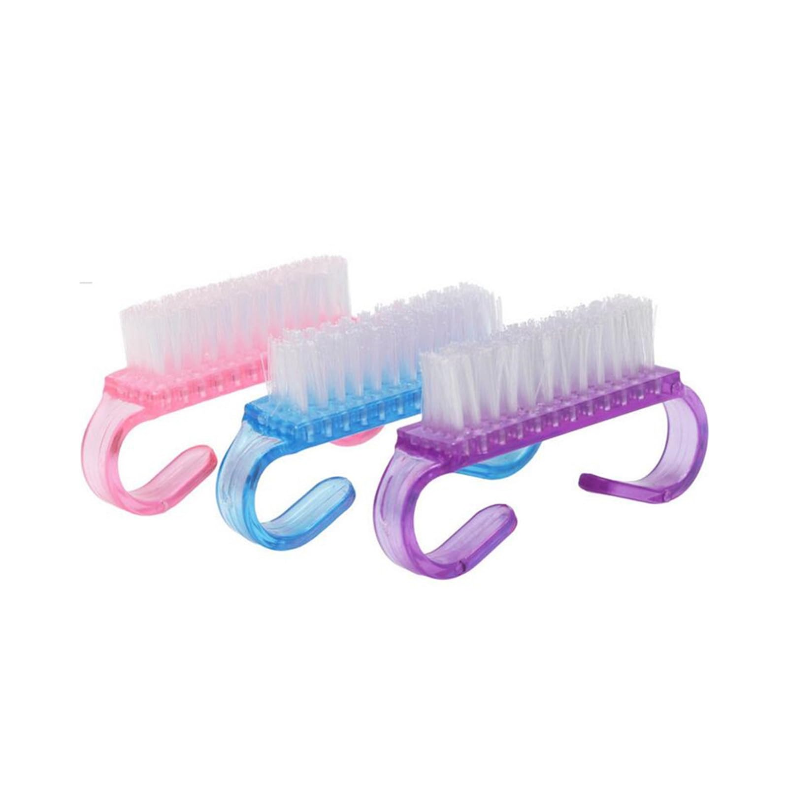 3Pcs Nail Cleaning Brush Set - Durable Handle Grip Nail Brush for Men & Women, Professional Nail Cleaner & Pedicure Tool for Toes & Fingernails - Perfect for Home Spa, Salon Care & Travel Hygiene