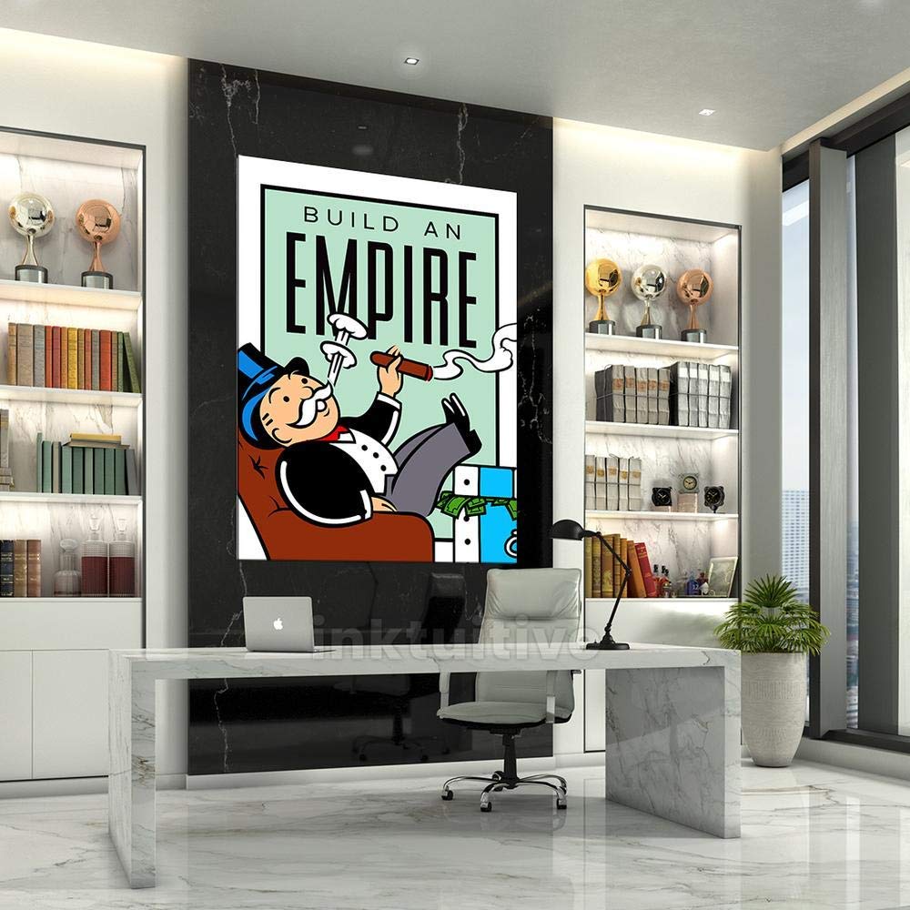 Inktuitive 'Build an Empire' Motivational Canvas Wall Art - 16x12 High Resolution Inspirational Home & Office Decor | Perfect for Bedroom, Living Room & Workspace | Unframed Large Wall Art