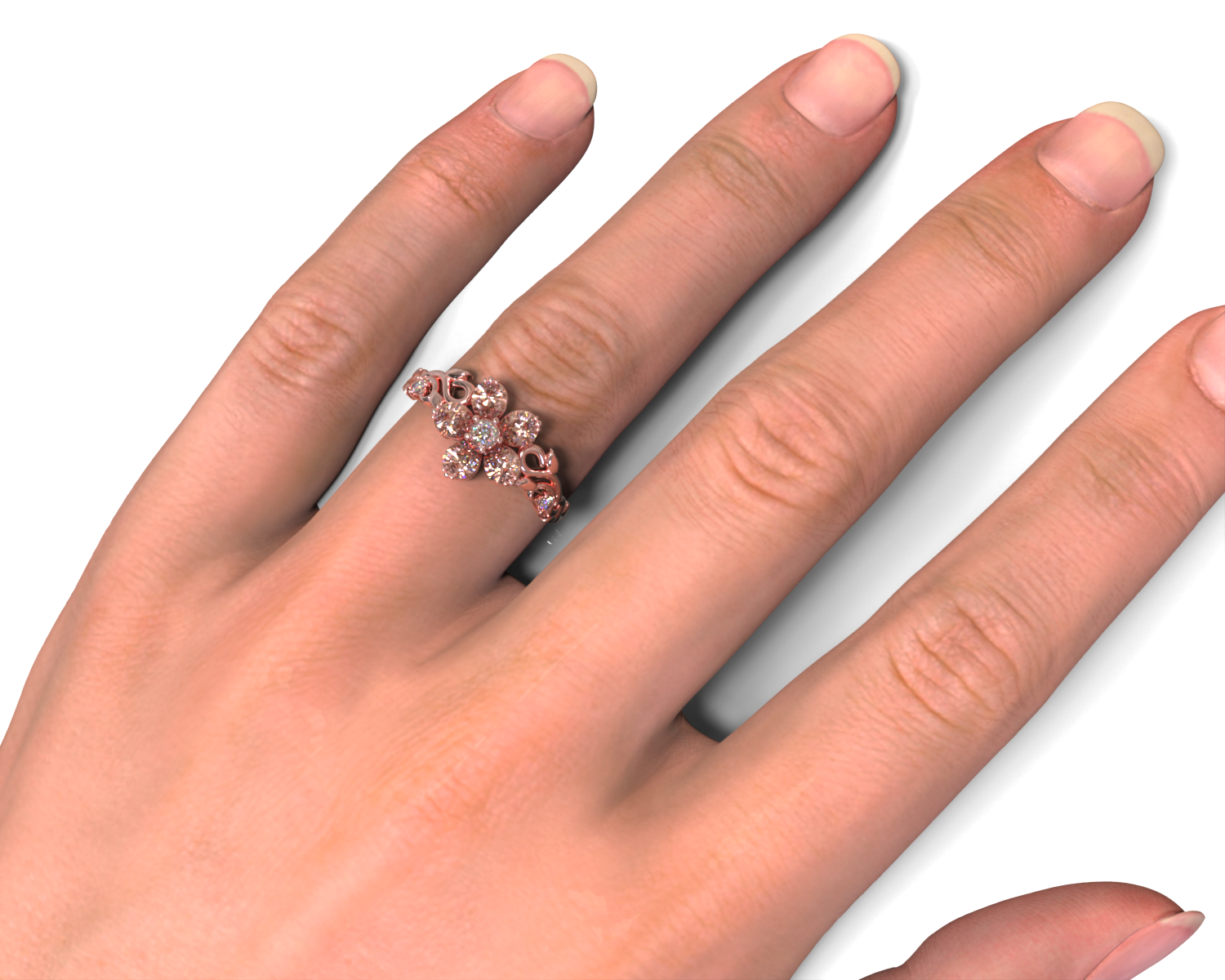 Exquisite 14K Gold Plumeria Flower Morganite Engagement Ring for Women – Perfect for Beach Weddings & Tropical Proposals