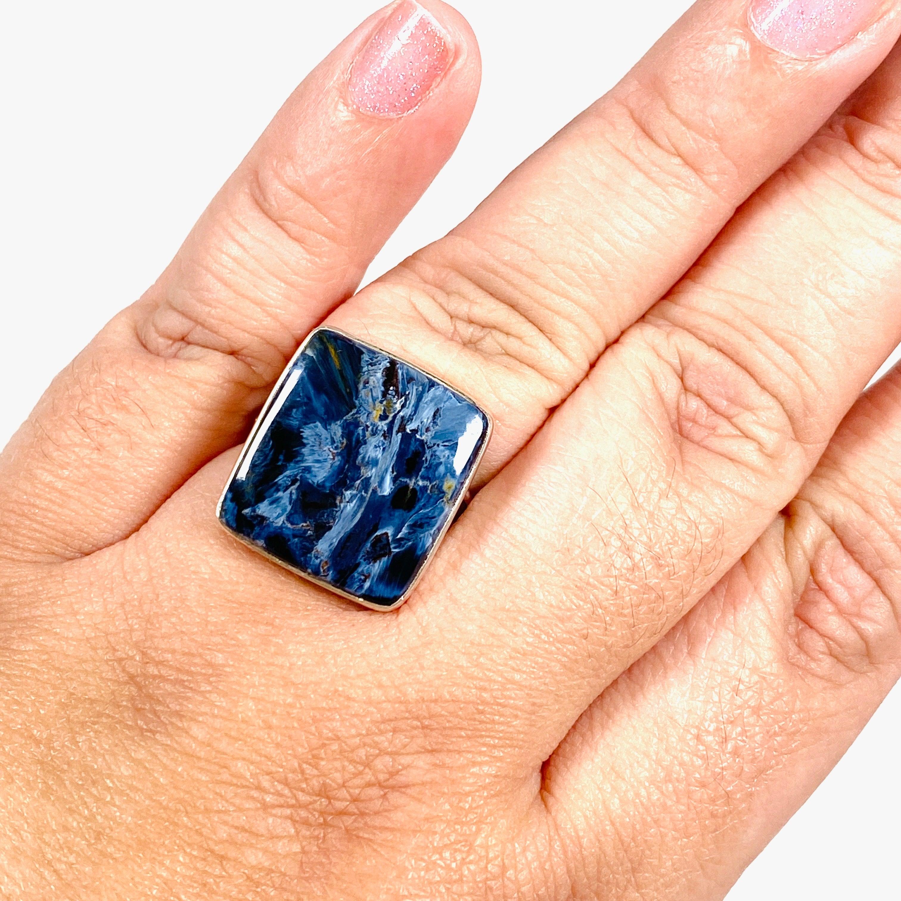 Pietersite Square Ring Size 11 KRGJ2011 - Unique Gemstone Jewelry for Women, Perfect for Gifts & Special Occasions