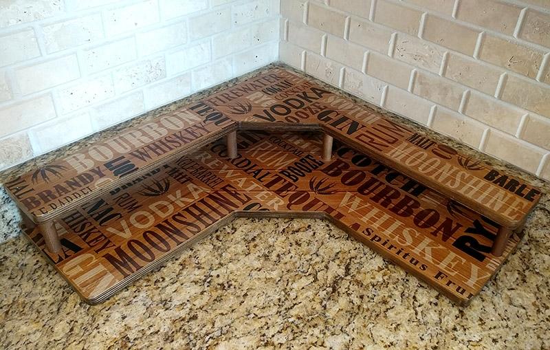 Counter Caddies™ - Premium Corner Shelf for Liquor Bottles | Space-Saving Bar Organizer | Perfect for Home Bars, Restaurants & Party Setups