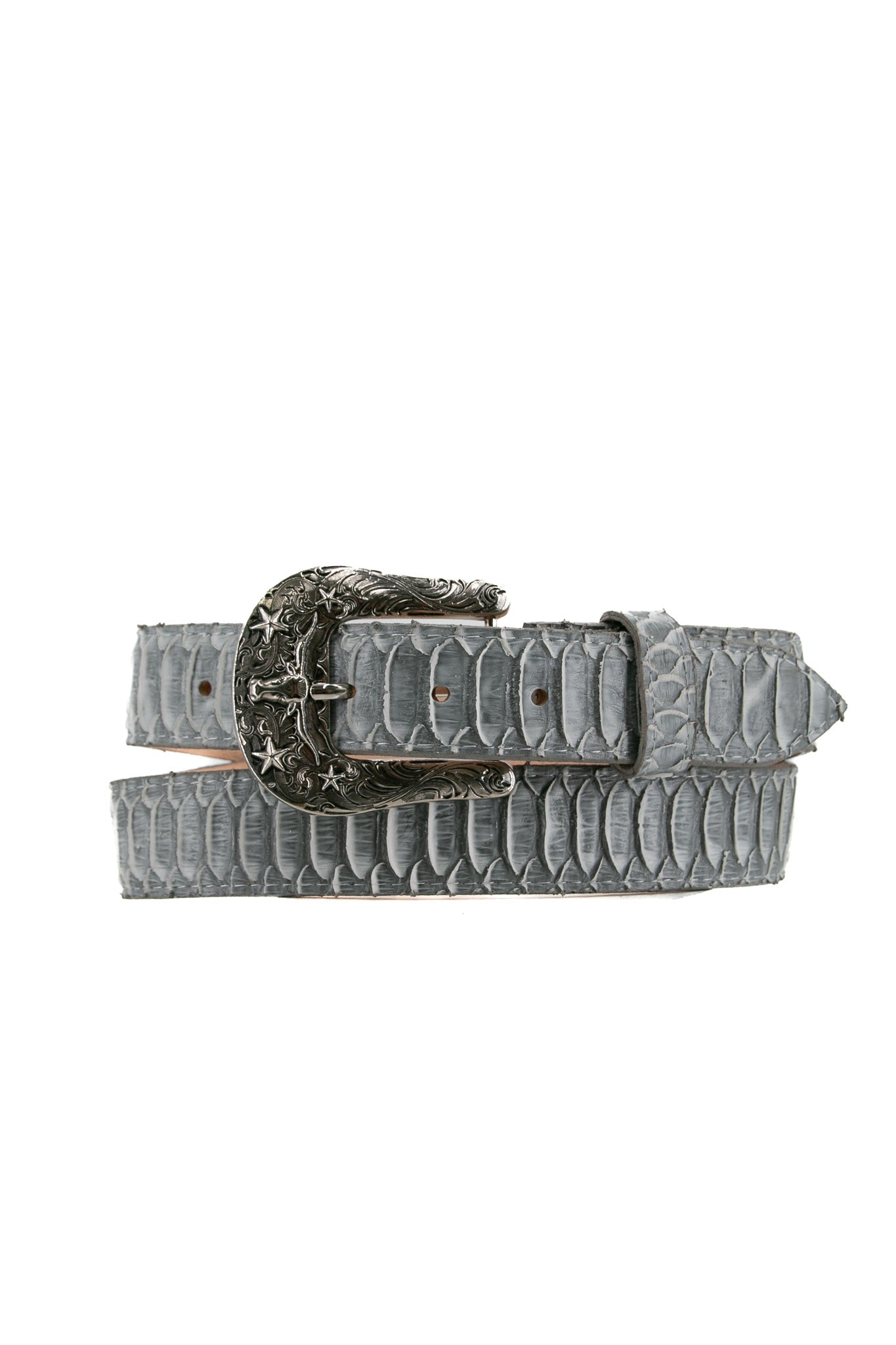 Python Longhorn X Buckle Cowboy Belt - Genuine Leather Western Belt for Men - Perfect for Rodeo, Country Music Festivals & Western Fashion Outfits