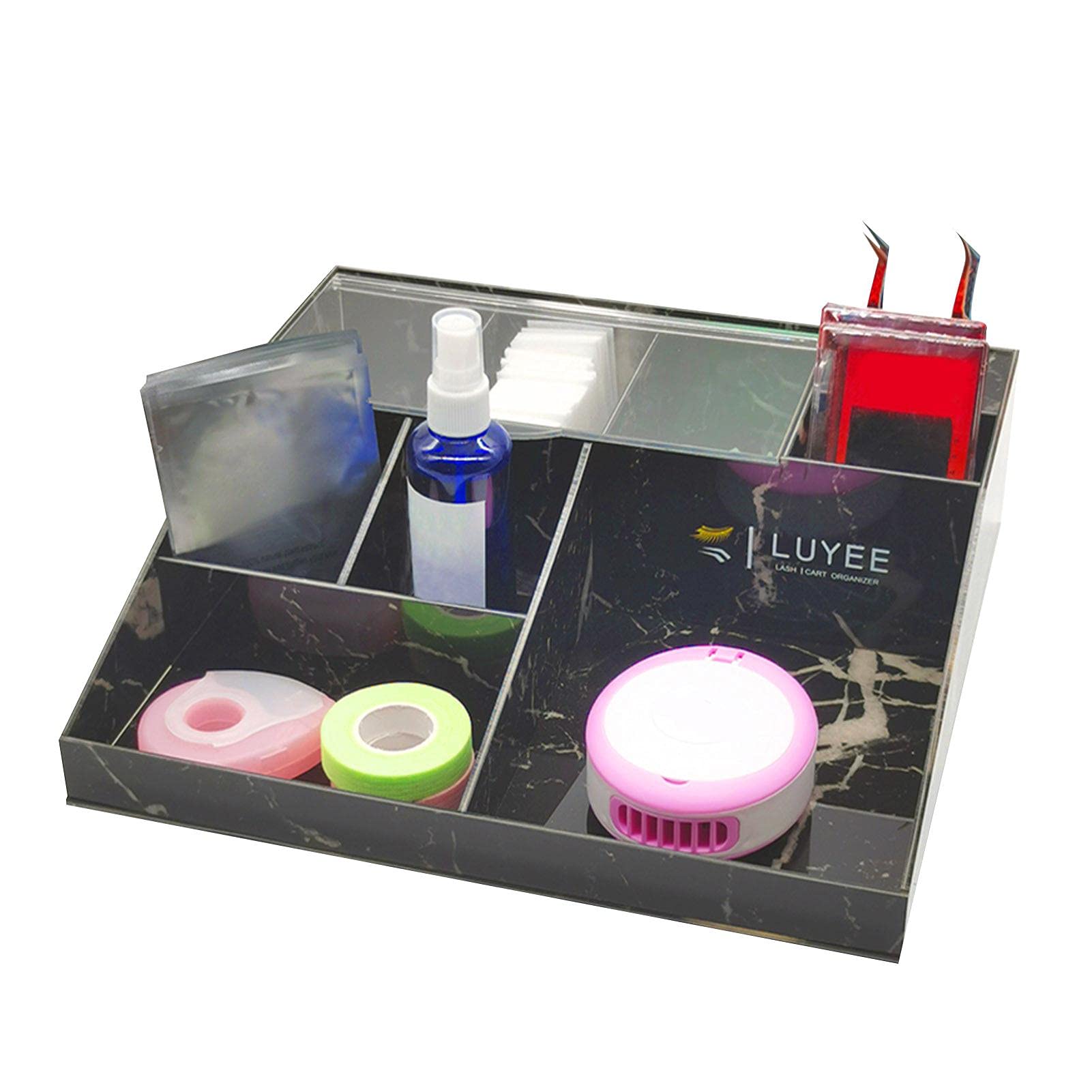 Xiaocao Acrylic Lash Organizer & Storage Case with Tweezers Hole - Waterproof Eyelash Extension Accessories Box | Perfect for Salon, Makeup Artists & Home Beauty Organization