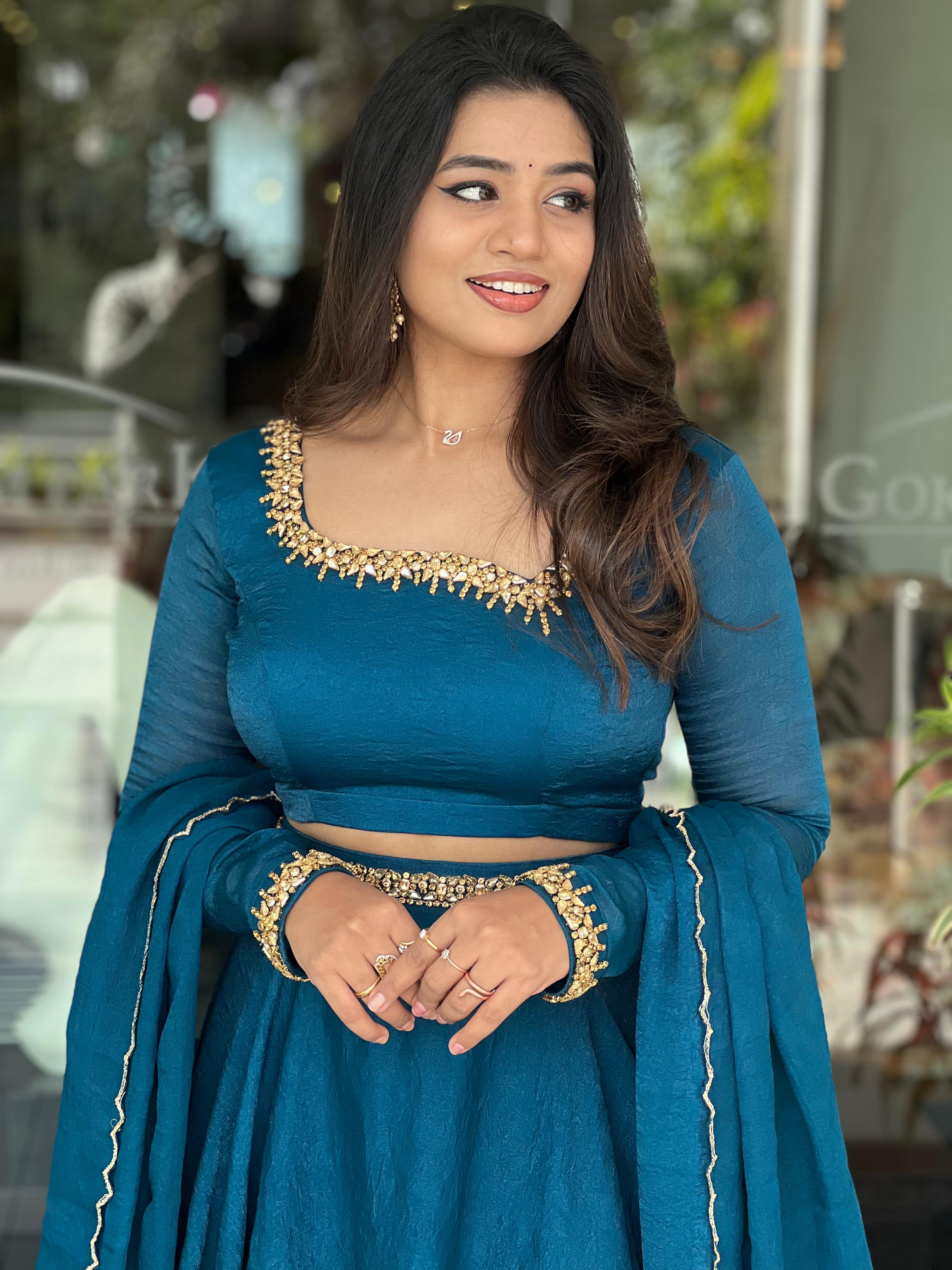 Samyuktha Premium Designer Single Layer Lehenga Choli - Elegant Indian Ethnic Wear for Weddings, Festivals & Special Occasions