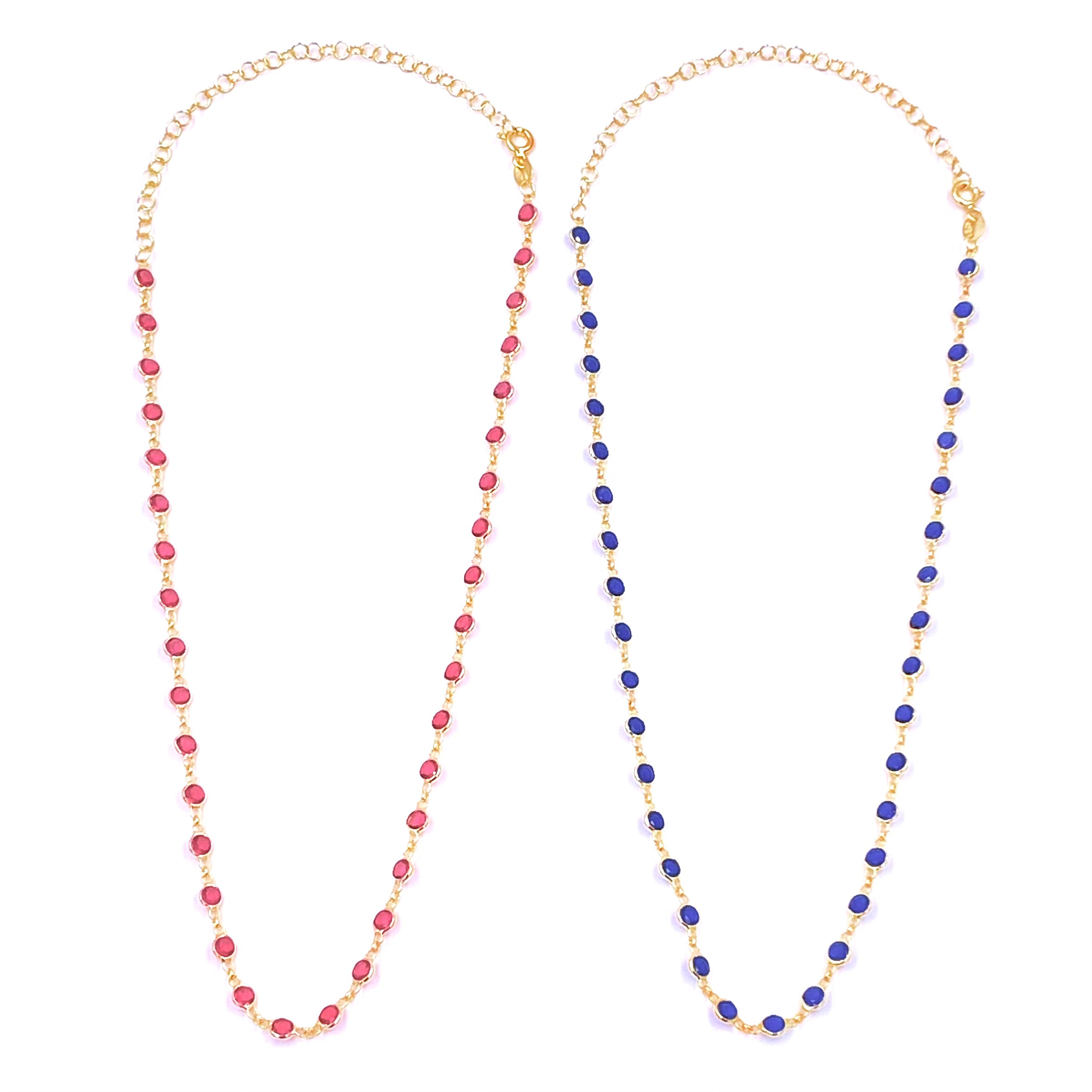 Ashley Gold Sterling Silver Gold Plated CZ Bezel Necklace with Colorful Gemstones - Elegant Jewelry for Women, Perfect for Parties, Weddings & Special Occasions