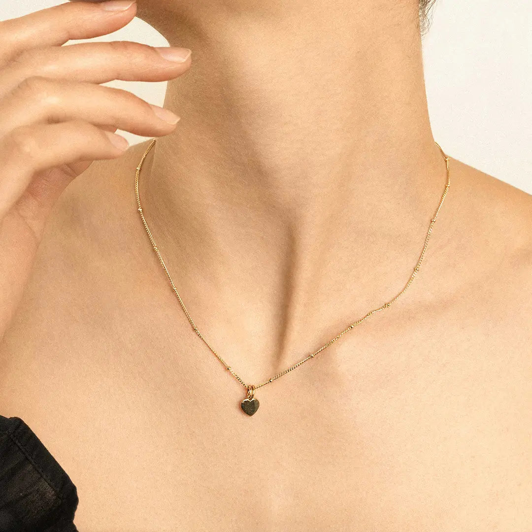 Mini Behold Heart Charm Necklace - Dainty Gold Heart Pendant for Women - Perfect for Valentine's Day Gifts, Anniversary & Everyday Jewelry