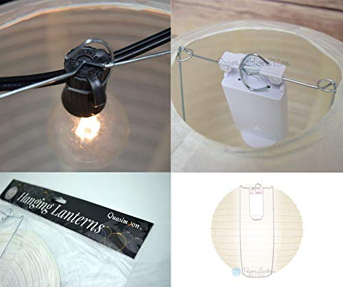 Quasimoon 18 Inch White Round Paper Lanterns - Bulk Pack of 50 - Hanging Party Decorations with Even Ribbing for Weddings, Baby Showers & Home Decor