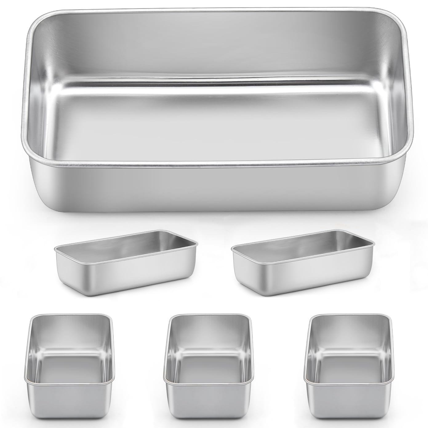 6 Pack Stainless Steel Bread Loaf Pans 9x5 Inch - Perfect for Baking Homemade Banana Bread, Sandwich Loaves & Sourdough | Durable Non-Stick Baking Pans for Kitchen, Restaurant & Bakery Use