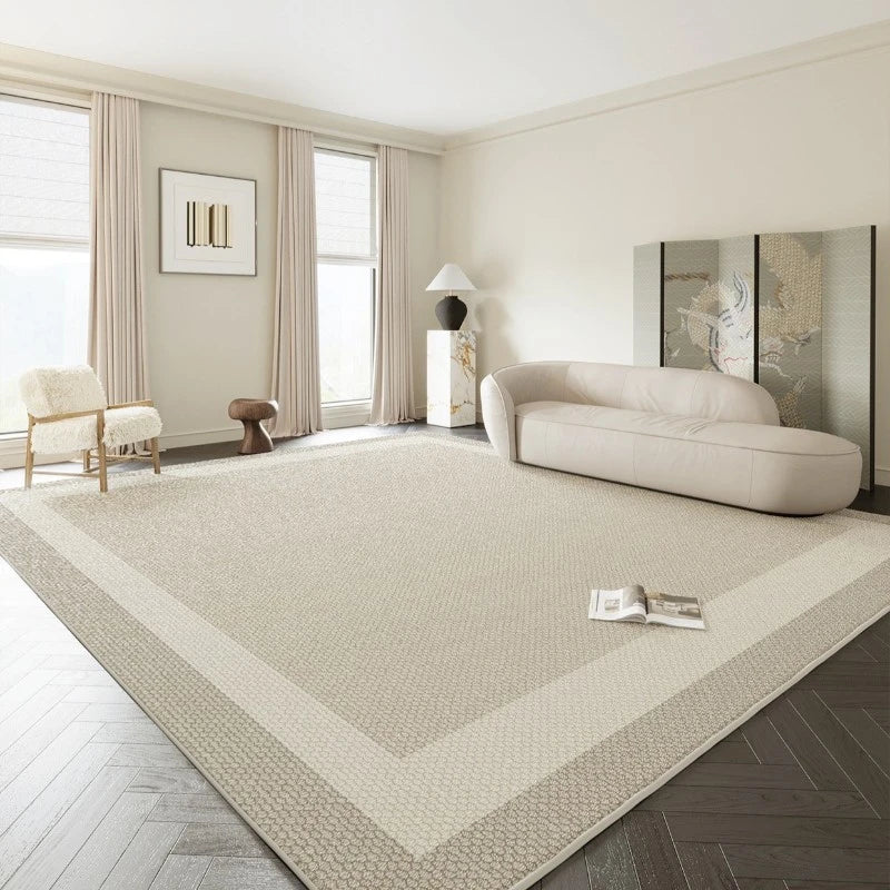 Madilynn Luxury Velvet Border Waterproof Area Rug - Soft Non-Slip Living Room Carpet for Bedroom, Nursery & High Traffic Areas