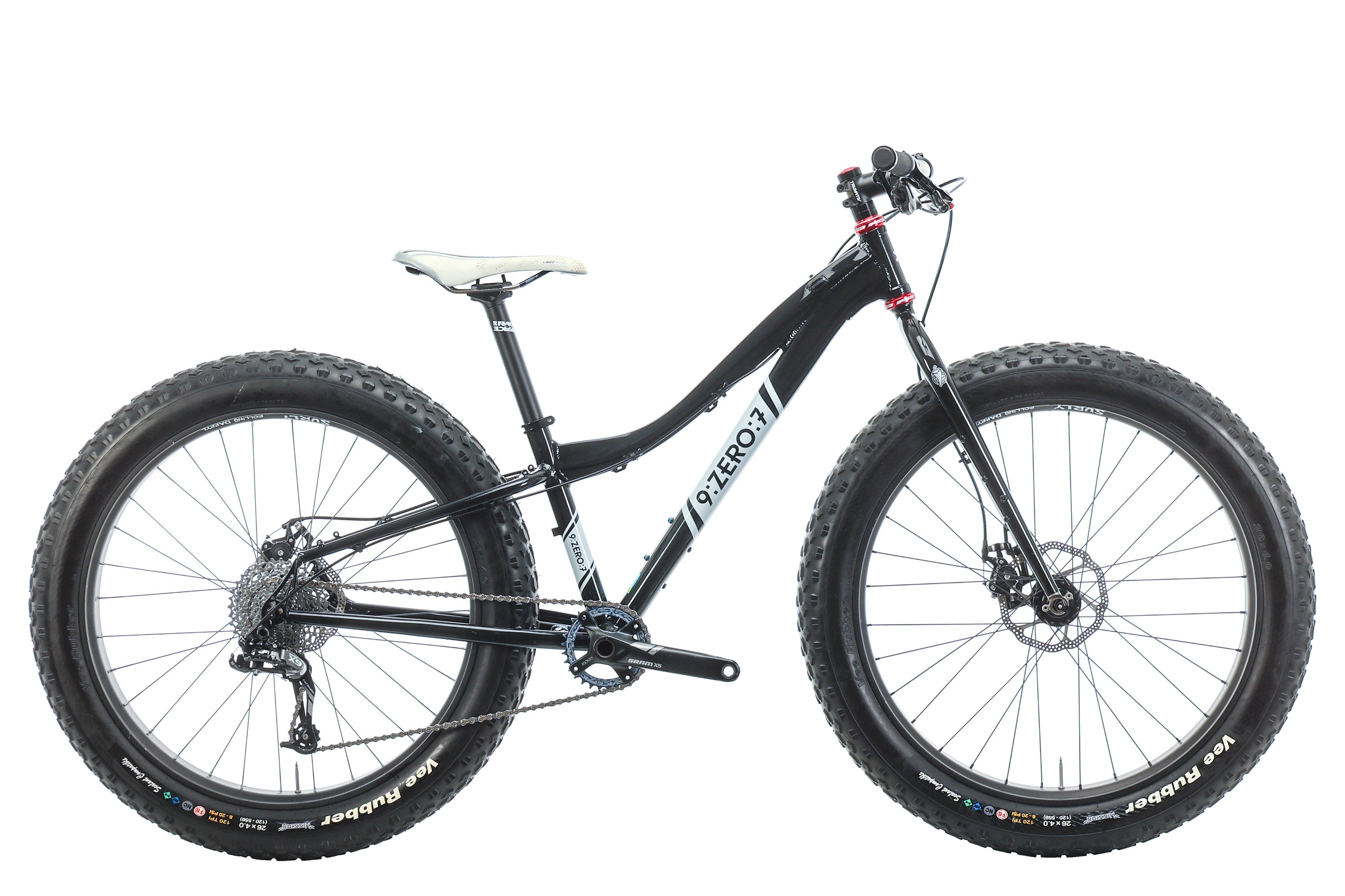 9:ZERO:7 Whiteout AL Fat Bike 2017 - X Small Size for Men & Women - Perfect for Snow, Sand & Off-Road Trail Riding