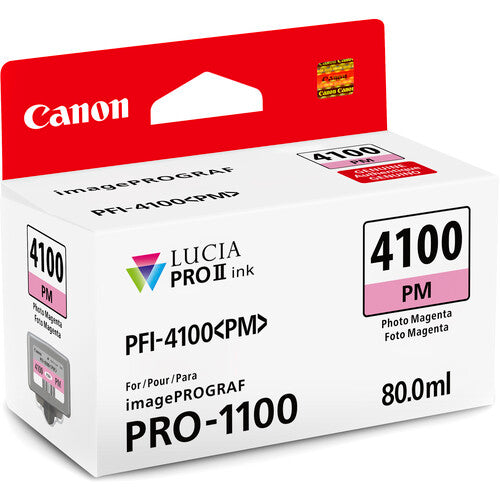 Canon PFI 4100 Photo Magenta Pigment Ink Tank (80mL) - High-Quality Ink for Canon Printers - Perfect for Photo Printing & Professional Documents