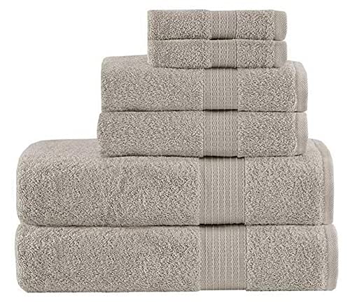 Premium 6-Piece Cotton Bath Towel Set - Soft & Absorbent Luxury Bathroom Towels for Spa, Hotel, and Home Use