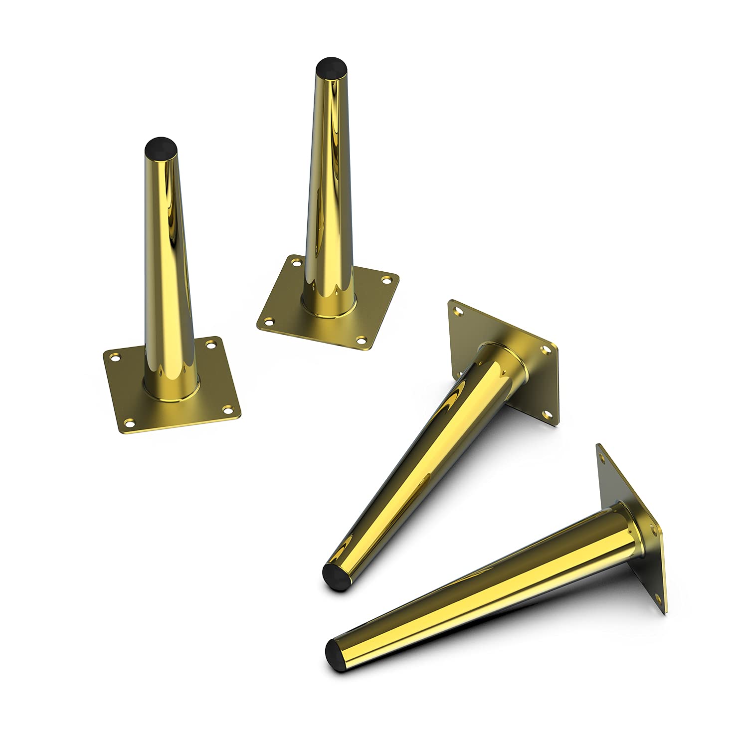 Orgerphy 8 Inch Gold Metal Furniture Legs - Set of 4 | Mid Century Modern Cube Storage & Table Legs for DIY Projects | Perfect for End Tables, Sofas, Desks & DIY Furniture Upgrades (Gold) - Ideal for Home Office, Living Room & Bedroom Decor