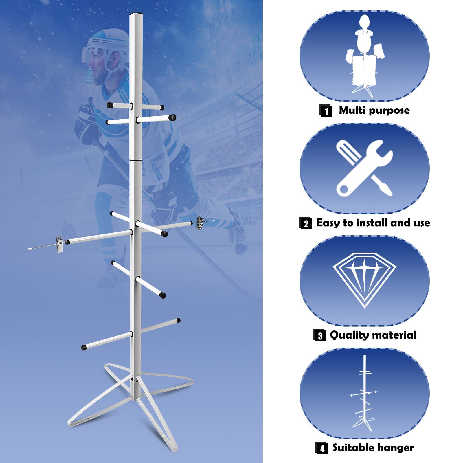 Premium Metal Hockey Equipment Dryer Rack - 55