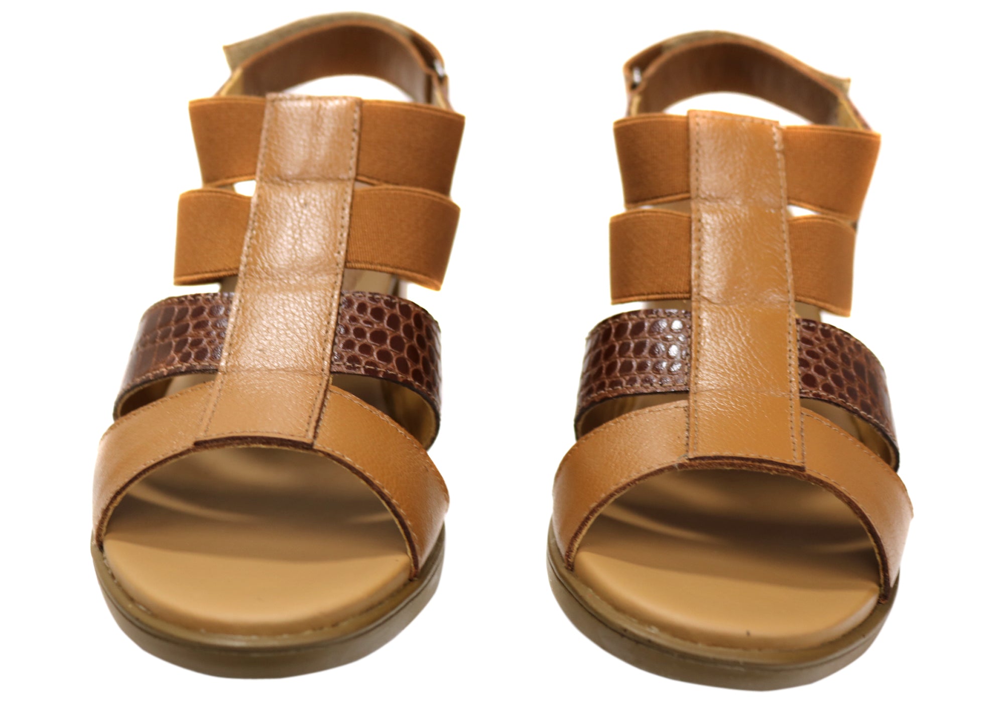Opananken Chantel Women's Comfortable Leather Mid Heel Sandals - Stylish & Supportive for Work, Date Night & Summer Outfits