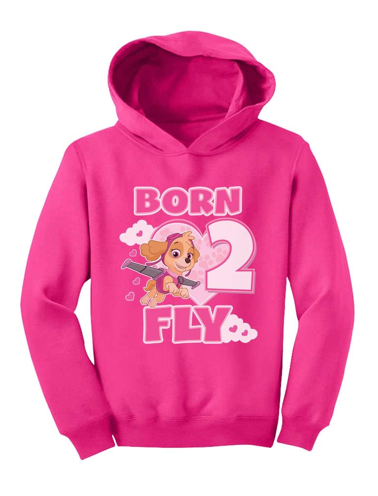 Paw Patrol Skye 'Born 2 Fly' 2nd Birthday Hoodie for Toddler Girls - Cute Kids' Party Outfit & Gift for Birthday Celebrations