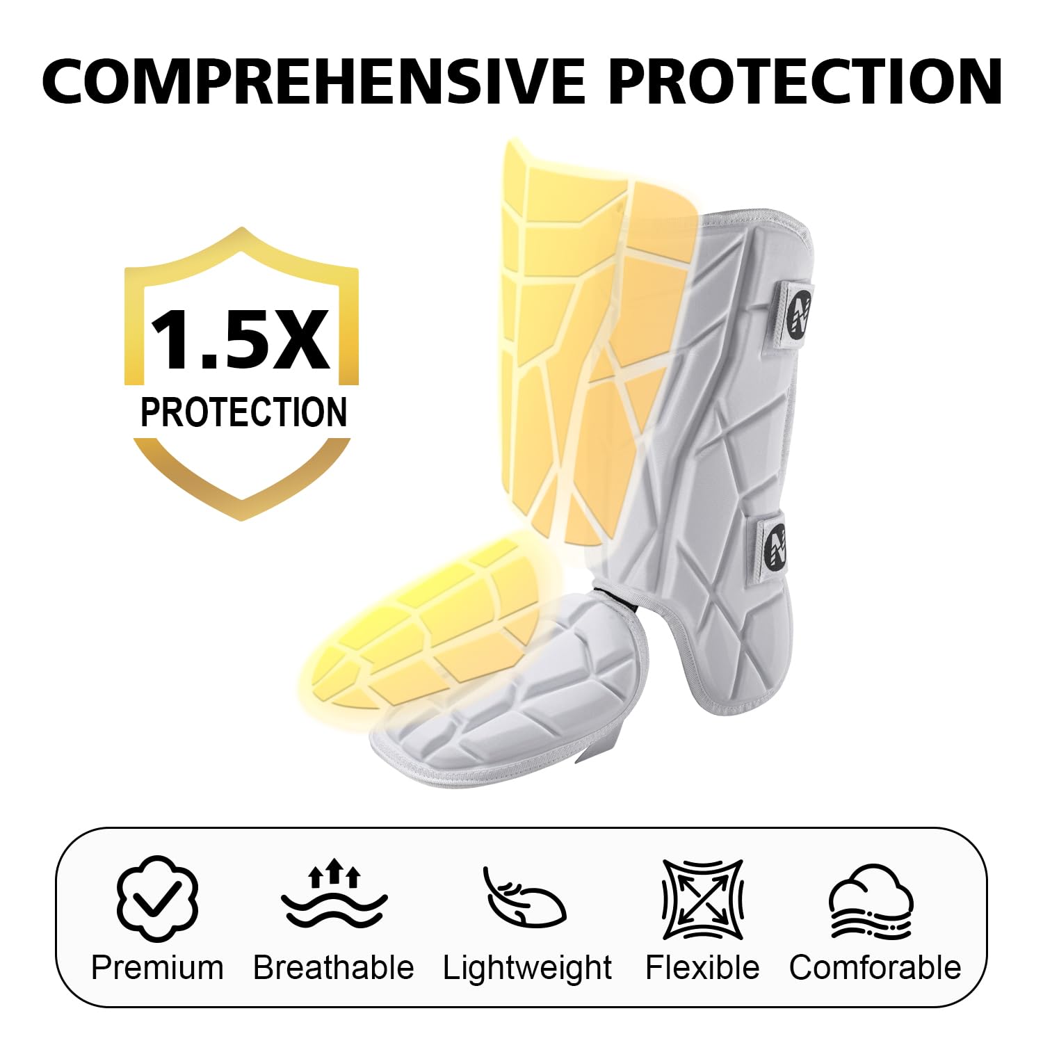 Baseball & Softball Batter's Leg Guards - Youth & Adult Shin Guards for Hitting Protection - Perfect for Training, Games & Practice