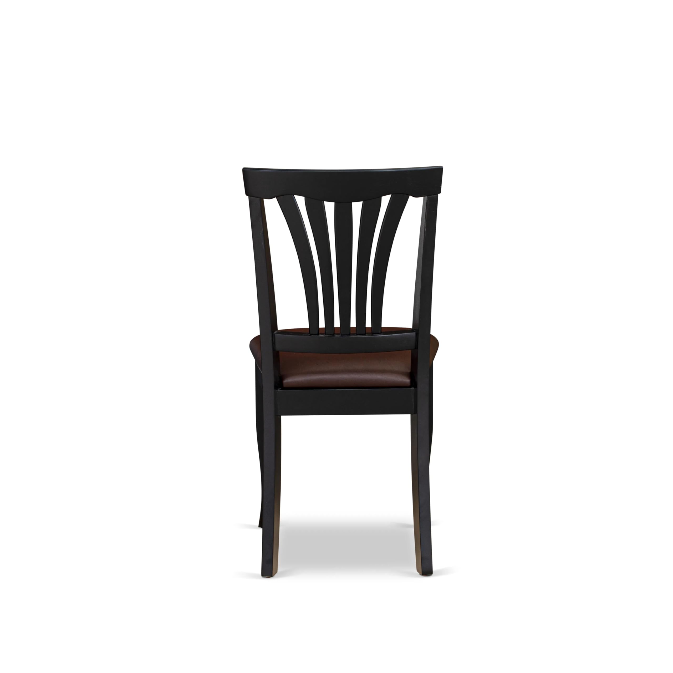 Modern 3-Piece Round Dining Table Set with Drop Leaf & 2 Faux Leather Chairs - 42x42 Inch Black & Cherry Wood - Perfect for Small Kitchens, Breakfast Nooks & Compact Dining Spaces