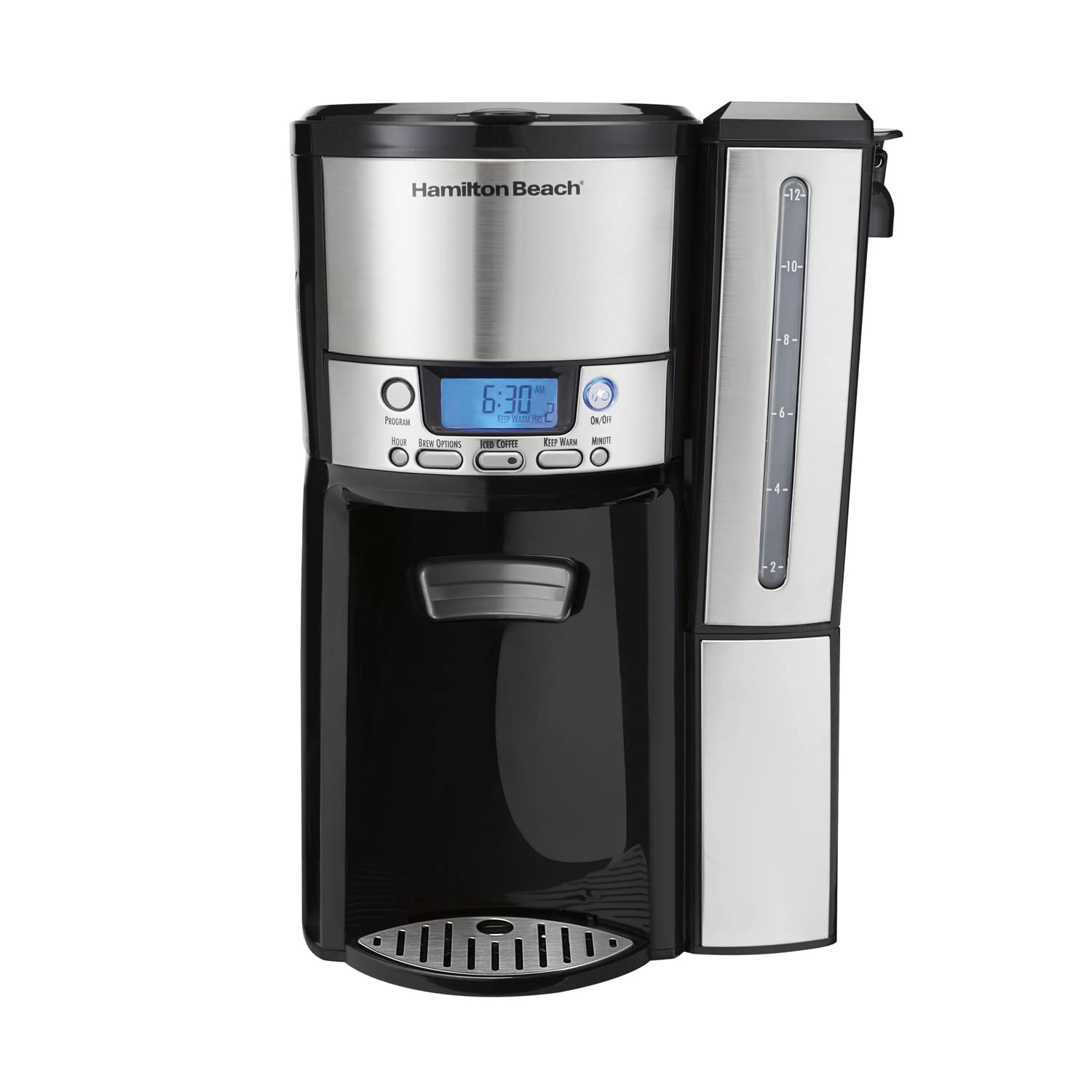 Hamilton Beach BrewStation 12-Cup Programmable Drip Coffee Maker - Black Stainless Steel with Removable Reservoir & Internal Brew Pot | Perfect for Home, Office & Kitchen Use