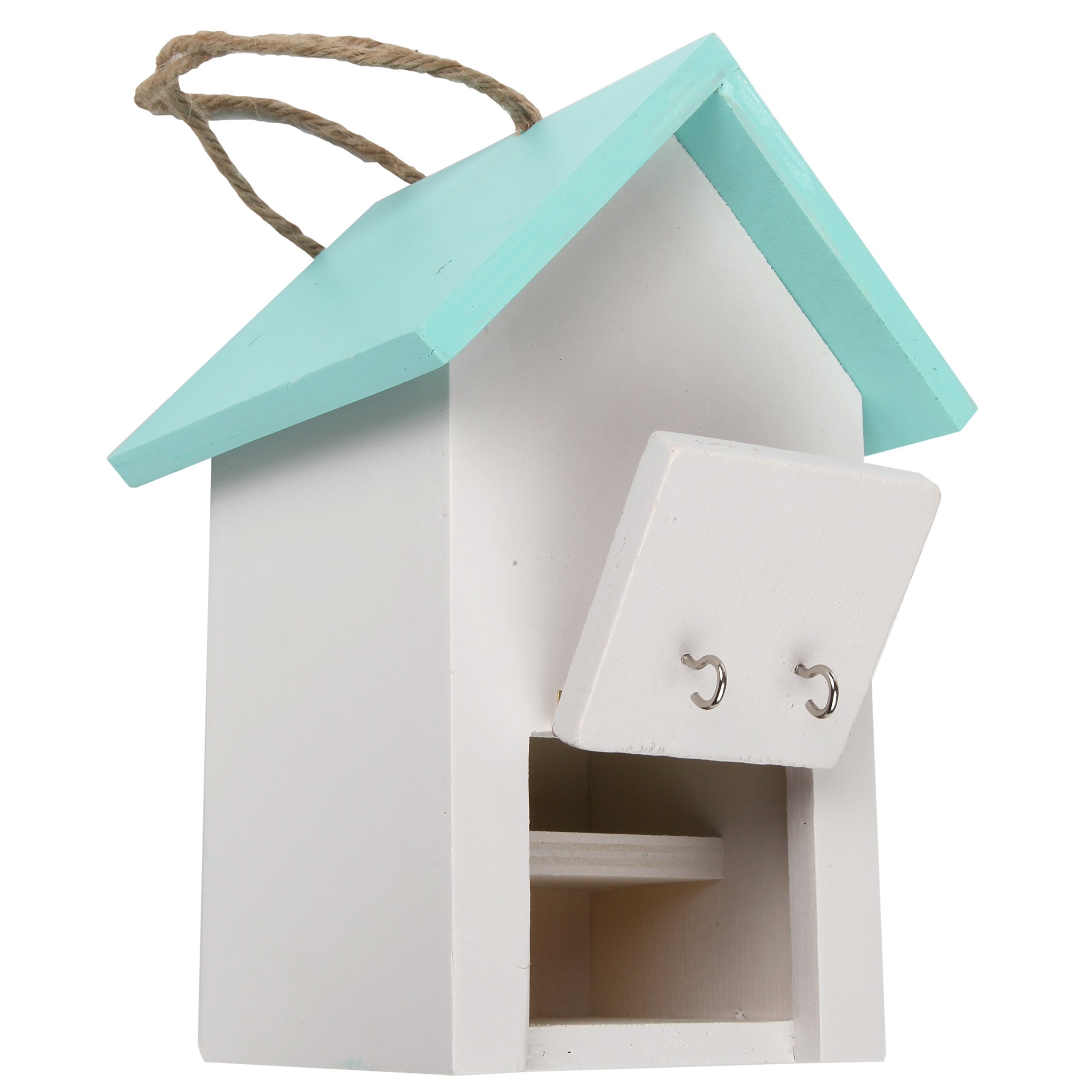 Hand Painted Bird House Key Holder - Rustic Outdoor Key Hider with Unique Design - Perfect for Garden, Porch, and Home Decor - Hide Spare Keys Safely in Style